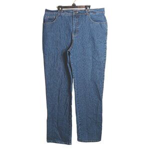 Gloria Vanderbilt Amanda Straight Jeans Womens 16 Medium Wash High Rise Stretch